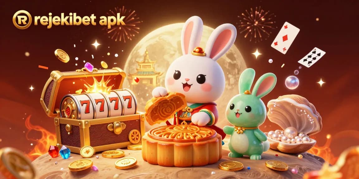 Join the excitement with rejekibet apk featuring a moon rabbit and poker chips in a vibrant casino scene.