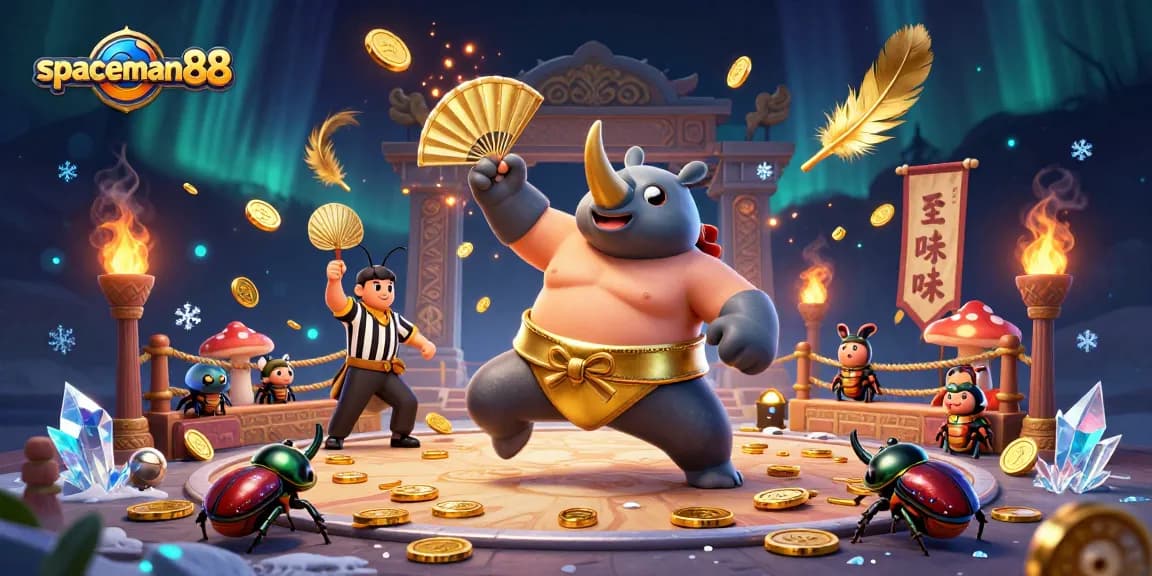 Experience high-stakes action with spaceman88, featuring animated beetle champions in a thrilling betting arena.