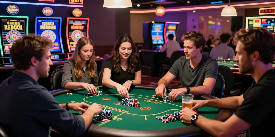 Engaged players at a vibrant credit card casino showcasing games like poker and slots at https://cullengolfclub.co.uk.