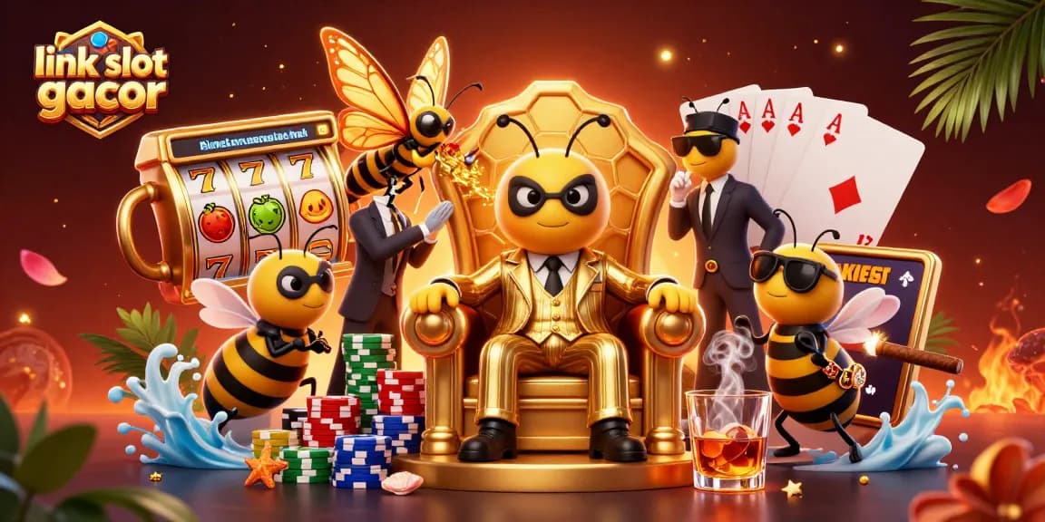 Mengaktifkan link slot gacor dengan karakter kartun 3D dalam ilustrasi kasino yang kaya detail.