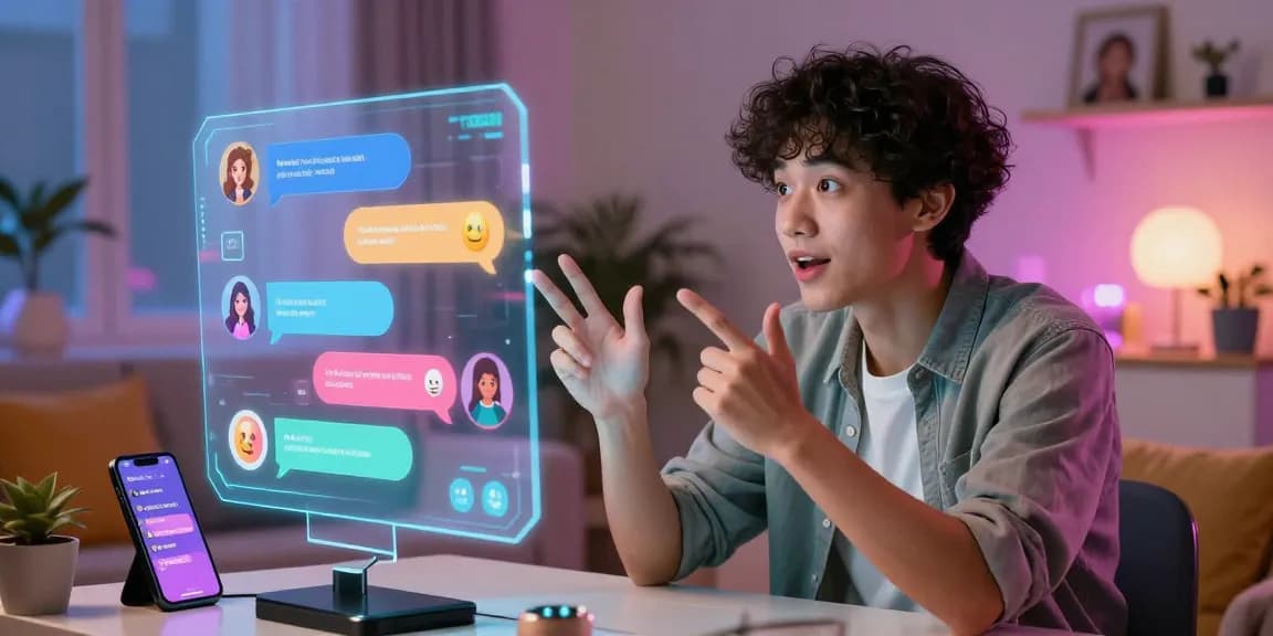 Immersive AI spicy talk experience in a vibrant virtual chat setting.
