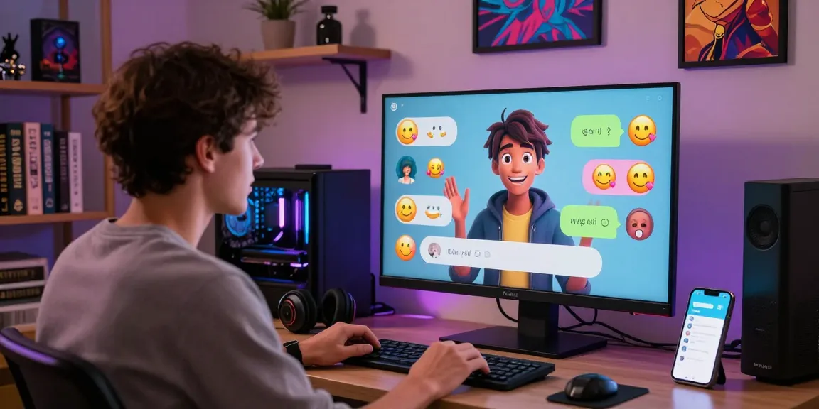 Engaging chat experience with CrushOnAI character in cozy bedroom.