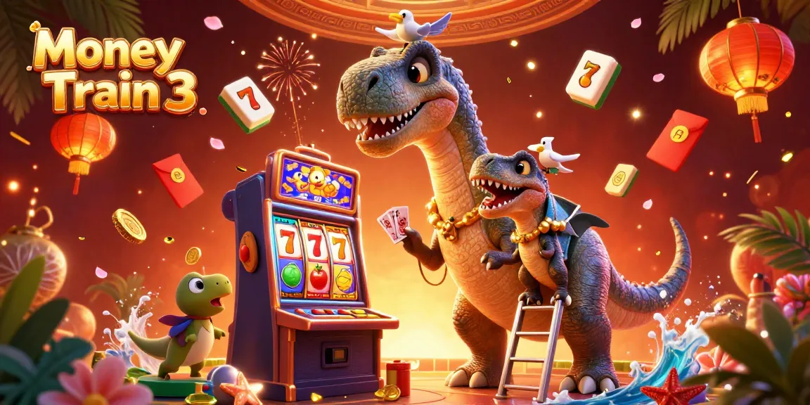 Play effectively with the Money Train 3 strategy amidst vibrant 3D casino elements.