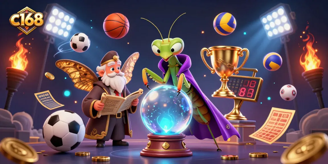 Experience thrilling betting action at c168 with vibrant sports and magical characters in a dynamic casino scene.