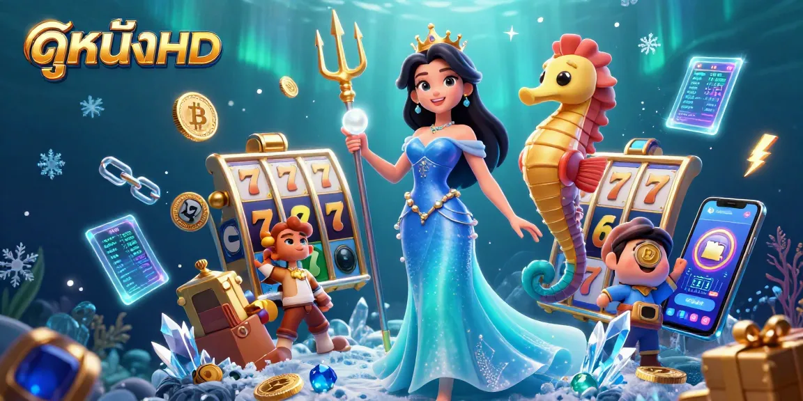 Experience the thrills of ดูหนังHD with a stunning underwater casino scene featuring vibrant elements.