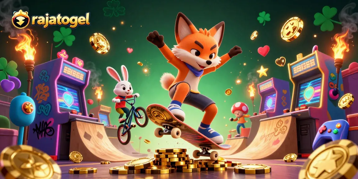 Engage in thrilling casino fun with rajatogel featuring a skateboarder fox and BMX rabbit.