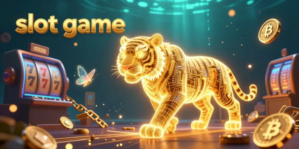 Engaging slot game scene featuring a golden tiger and vibrant casino elements.