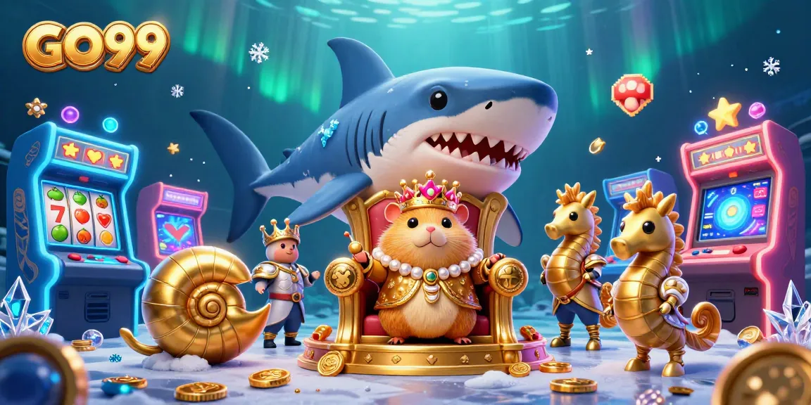 Spin winning slots with GO99's immersive 3D casino scene featuring a golden hamster king!