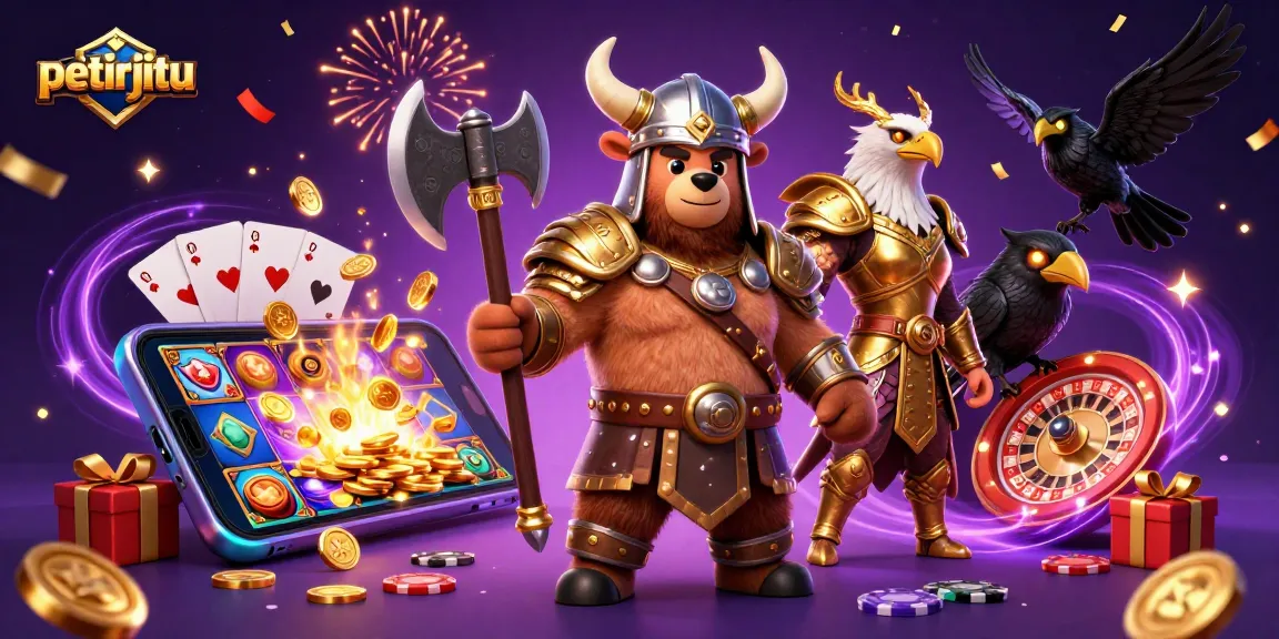 Petirjitu memeriahkan permainan dengan karakter Viking dan gacoan slot yang menarik.