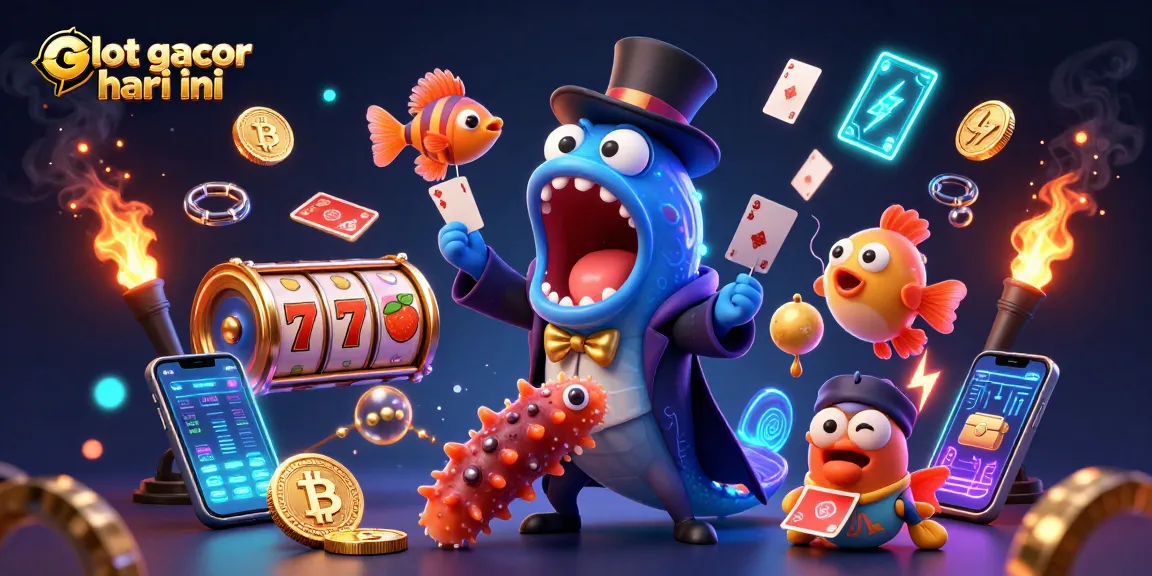 Spin and win with slot gacor hari ini, featuring magical sea creatures and vibrant casino elements.