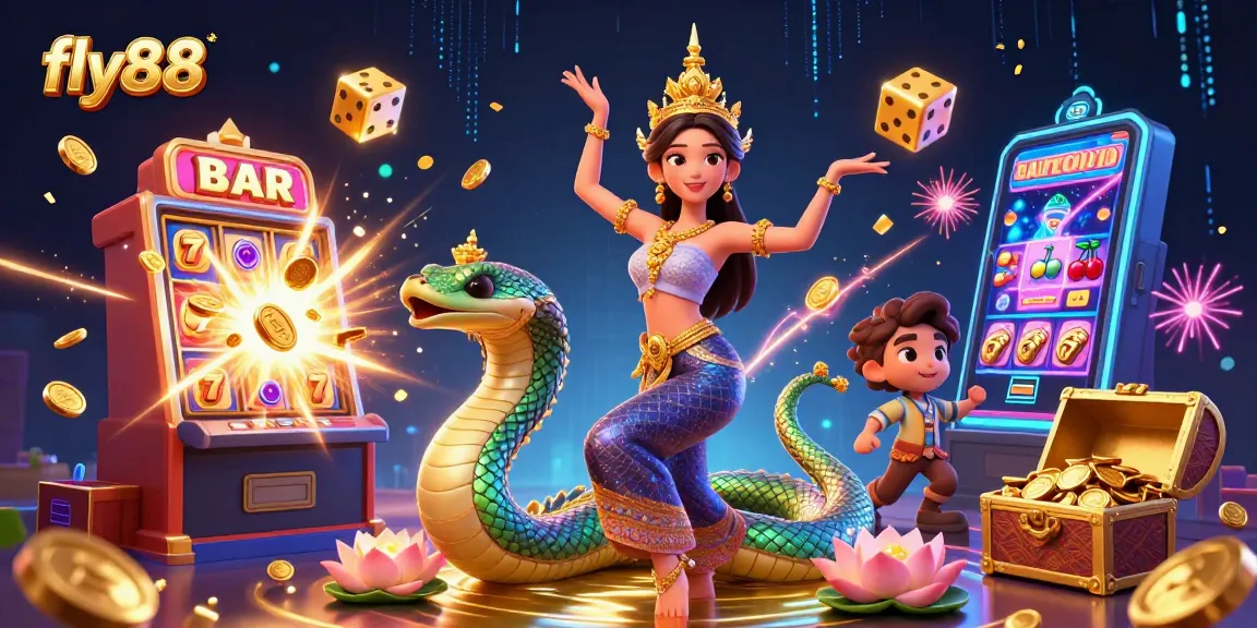 Spin the jackpot reels at fly88, witnessing a burst of coins and revelry with Thai-inspired themes.