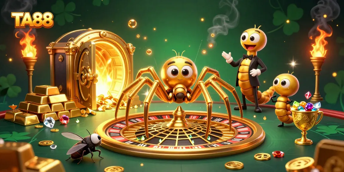Engage with TA88 through thrilling bets placed by a fly at a roulette wheel spun by a centipede croupier.