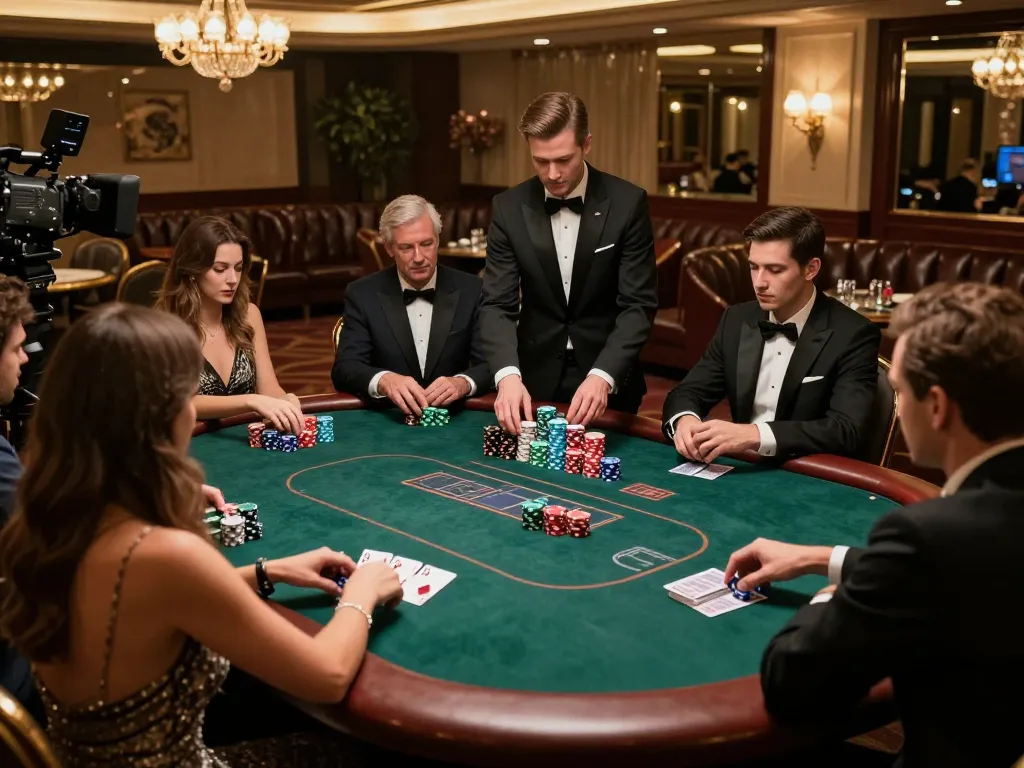 Gameradar showcases a vibrant high-stakes poker game in a luxurious casino setting.