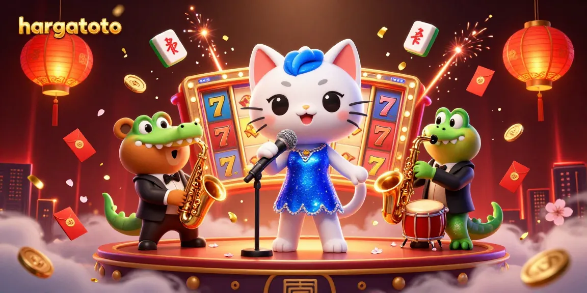 Experience thrilling casino action with hargatoto as a jazzy cat sings, creating a vibrant atmosphere.