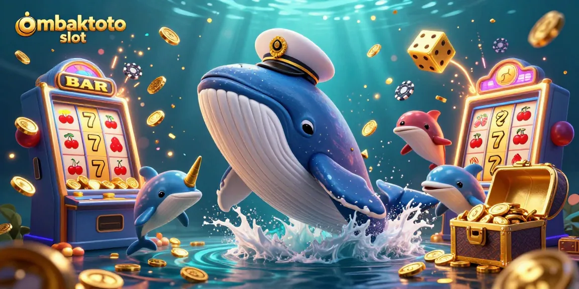 Experience the excitement of ombaktoto slot with a whale, narwhal, and dolphins in an underwater casino