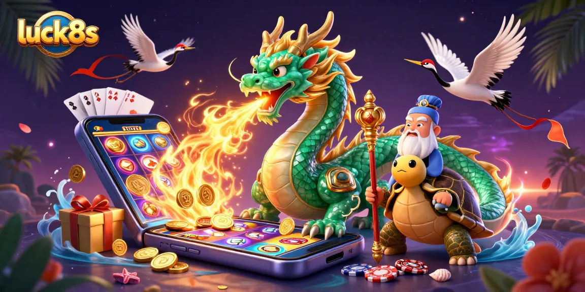 Experience thrilling gaming action at luck8s, featuring legendary characters and vibrant casino elements.