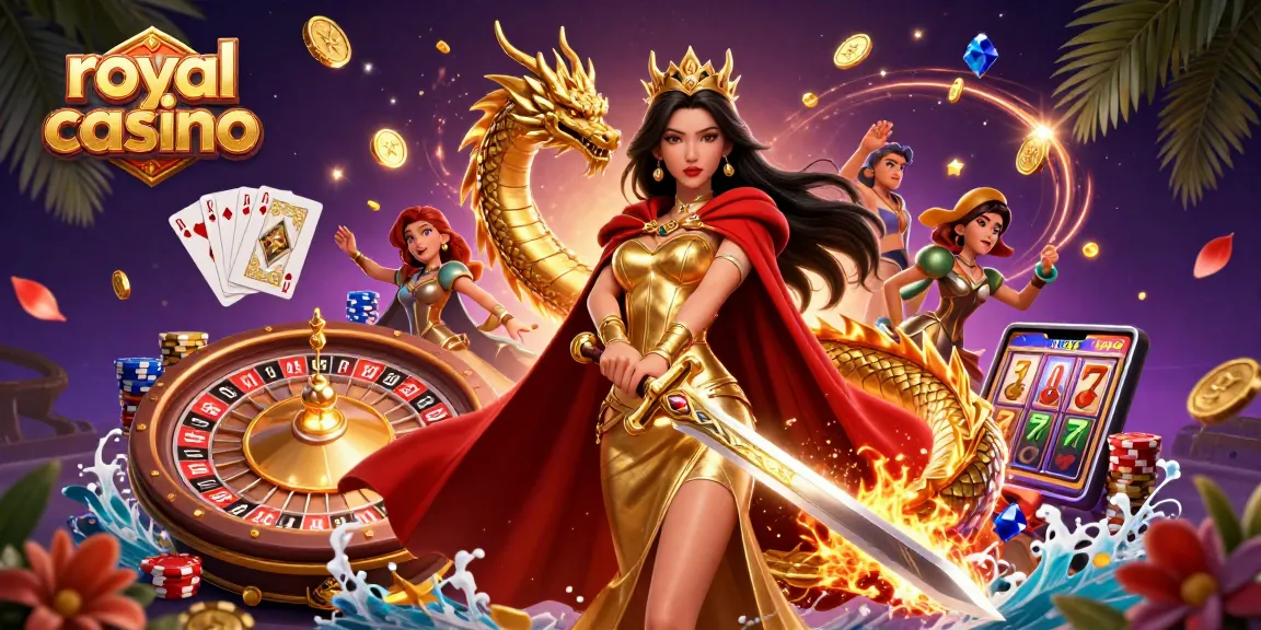 Win big with royal casino as enchanting characters and game elements come to life in a dynamic 3D illustration.