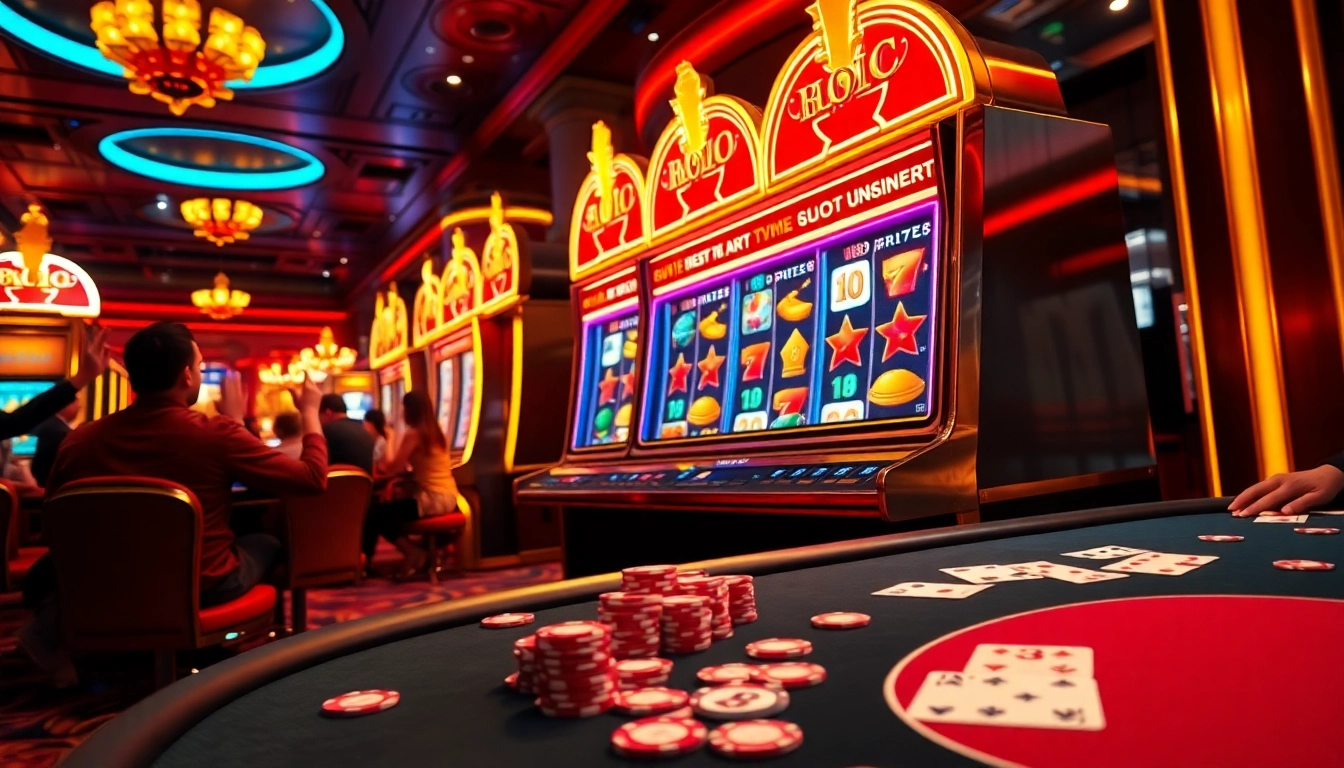 Experience the thrill of bro138 slot gaming in a vibrant casino setting filled with excitement.