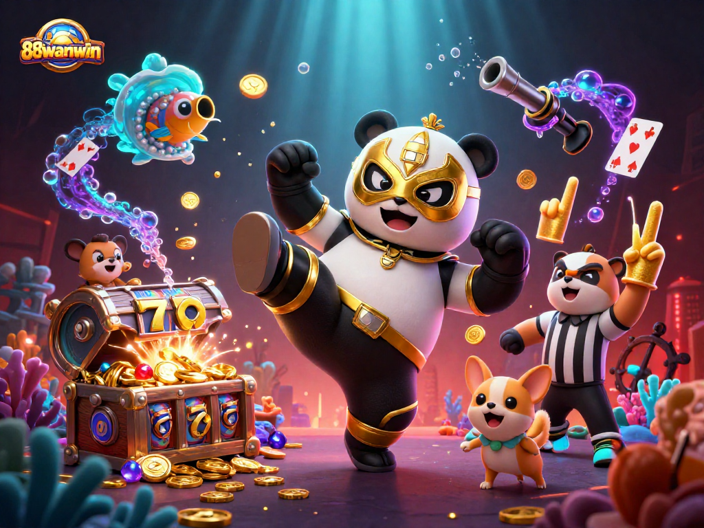 Experience the excitement of 88wanwin with our animated scene depicting a thrilling casino atmosphere.
