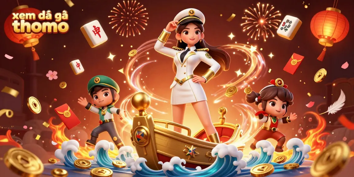 Experience action with xem đá gà thomo in a vibrant 3D illustration featuring a commanding female figure and dynamic gambling elements.