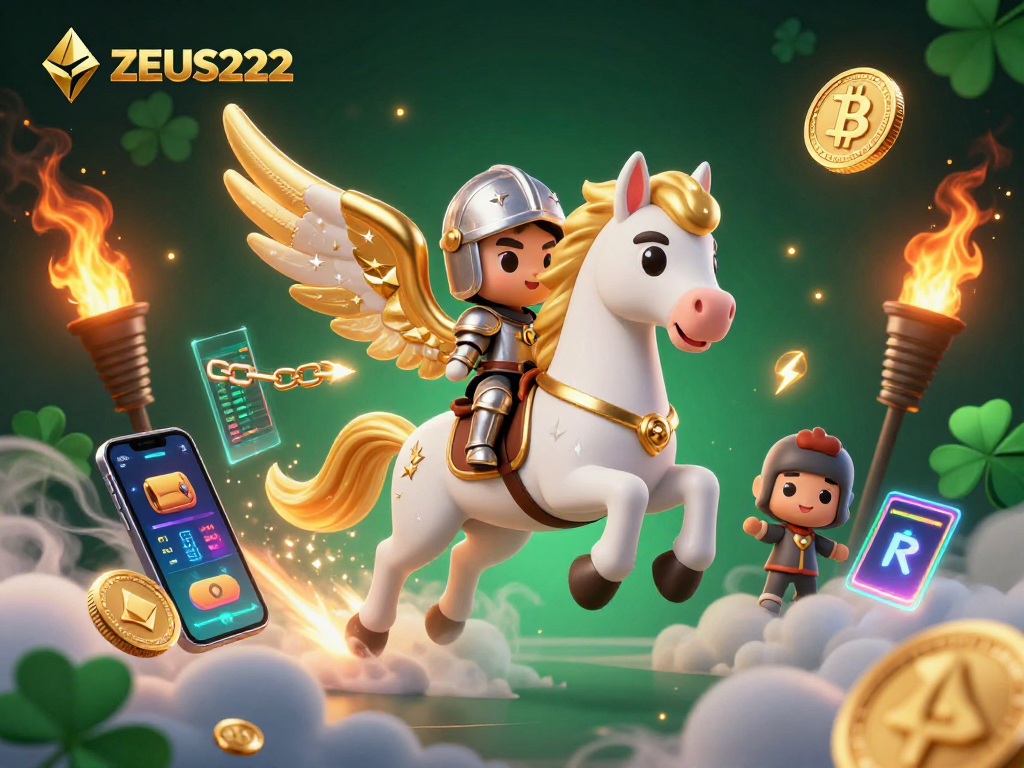 Experience engaging gameplay with ZEUS222, a celestial theme of luck and fortune in 3D illustration.