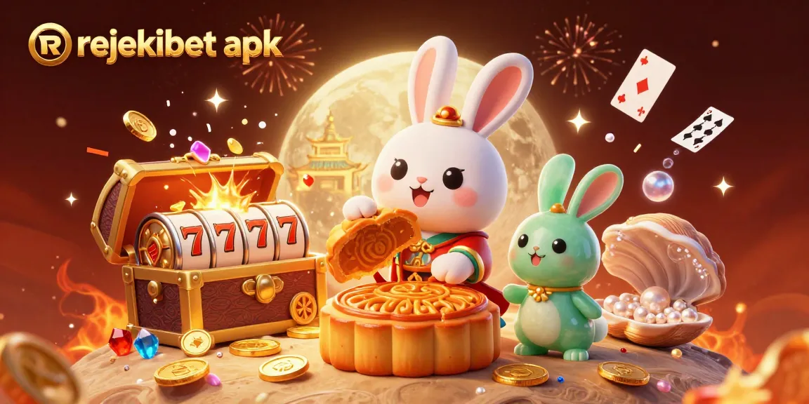 Join the excitement with rejekibet apk featuring a moon rabbit and poker chips in a vibrant casino scene.