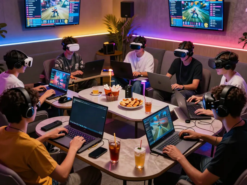 Pengguna melakukan nyonya4d login dengan perangkat gaming modern dalam suasana penuh semangat.