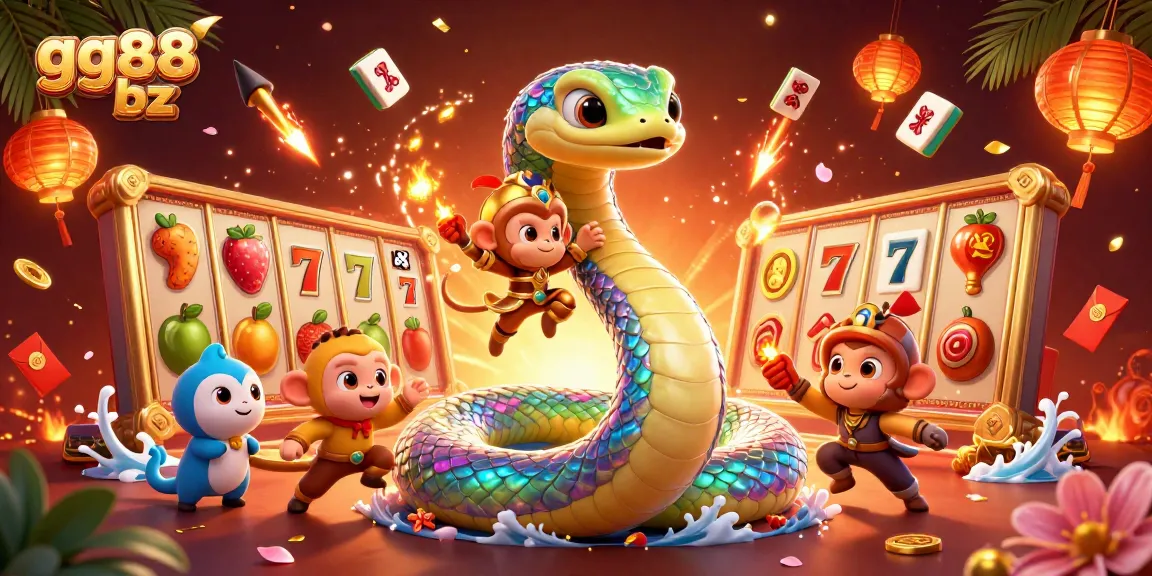 Engage with gg88 bz at an exciting online casino featuring vibrant slots, colorful characters, and dynamic gameplay.
