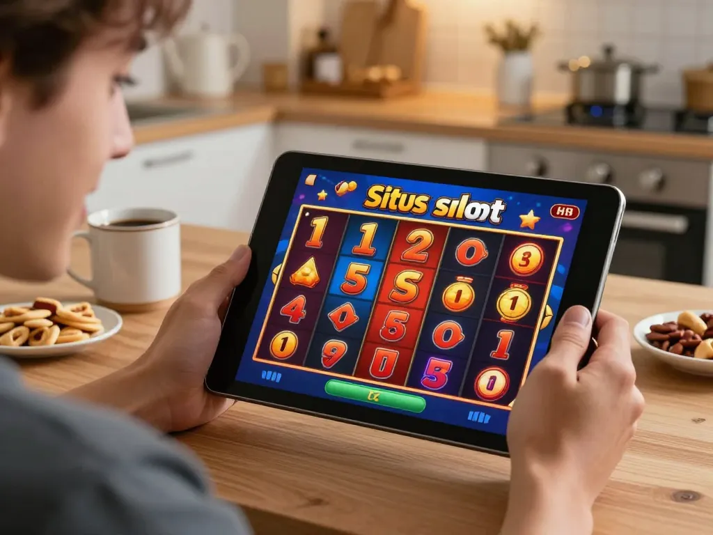 Smooth gameplay on situs slot app showcases colorful reels, enhancing online gambling experience.