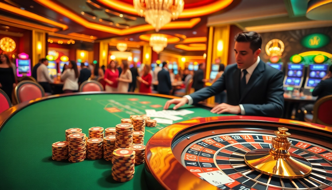 Excited gamblers play at the luxurious casino tables of u888 com, experiencing excitement and thrill.