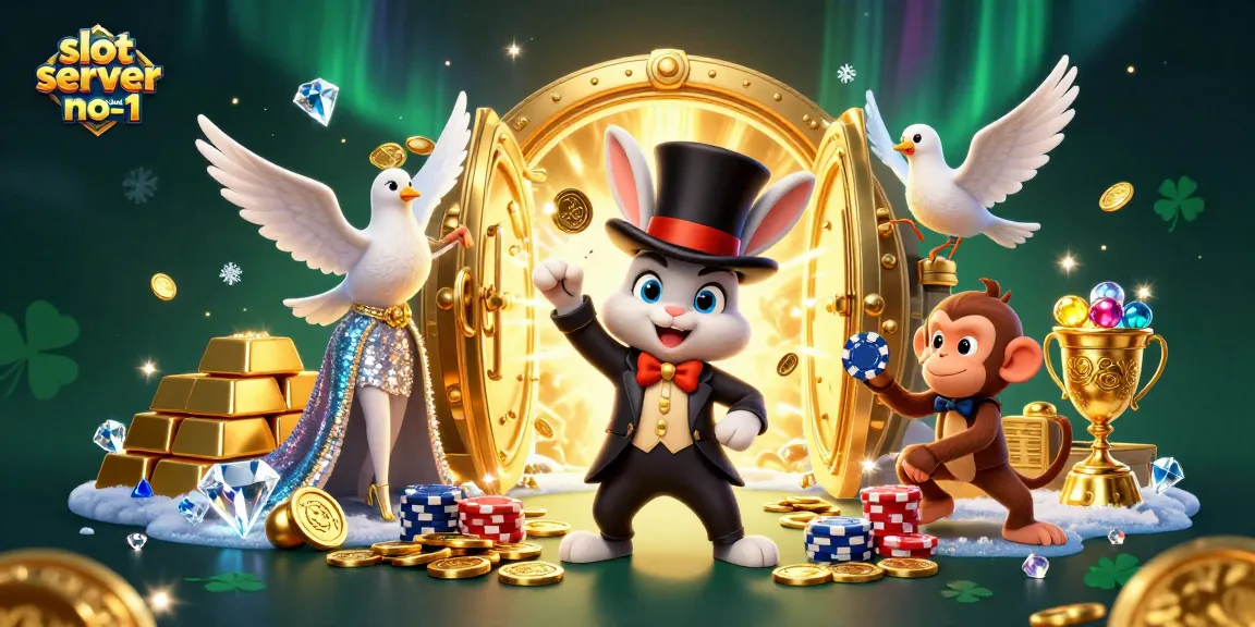 Spin jackpots with slot server thailand no 1, featuring a magician and treasure bursting with riches.