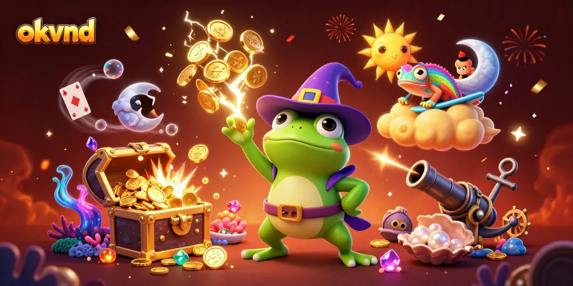 Experience exciting wins at okvnd with a vibrant storm of golden coins and magical casino elements.