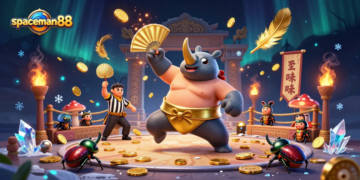 Experience high-stakes action with spaceman88, featuring animated beetle champions in a thrilling betting arena.