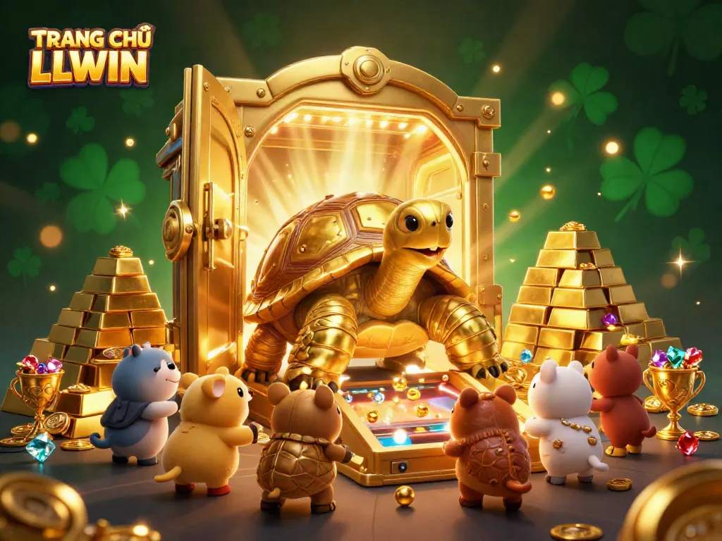 Experience the thrill of gaming at TRANG CHỦ LLWIN with a vibrant 3D illustration capturing excitement and adventure.