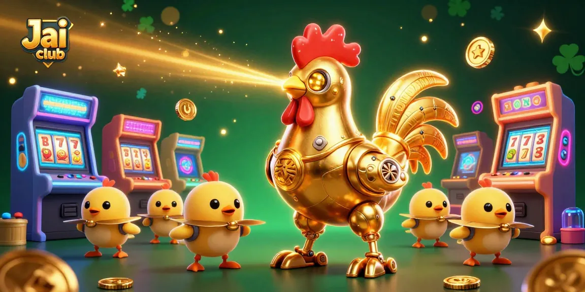 Jai club showcases thrilling gameplay with a dynamic rooster robot and interactive casino elements.