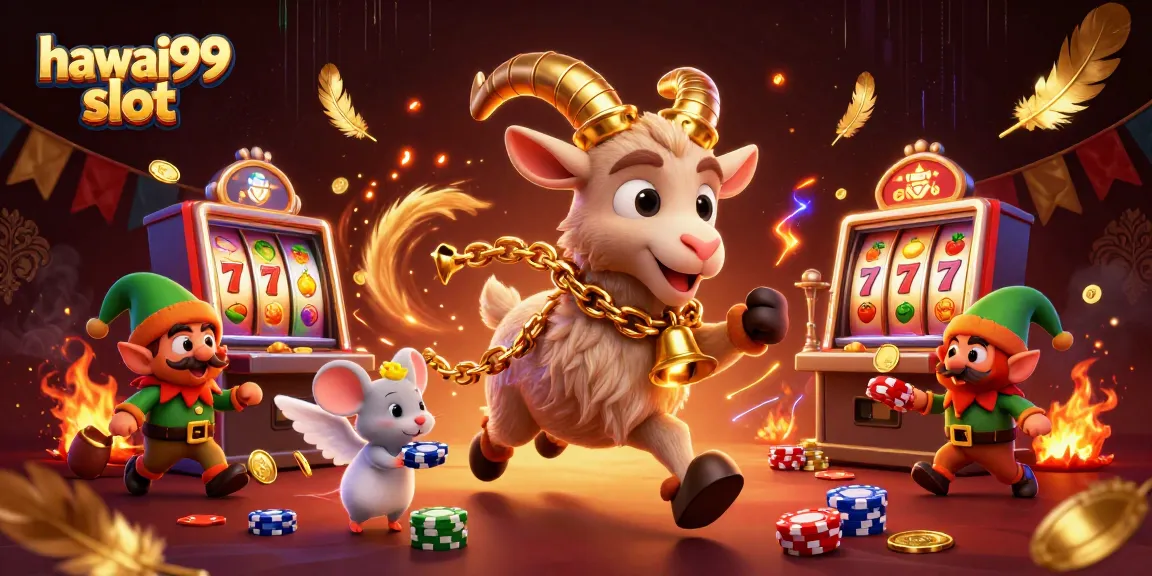 Experience the excitement of hawai99 slot with Krampus, an angel mouse, and elf gremlins in a festive casino.