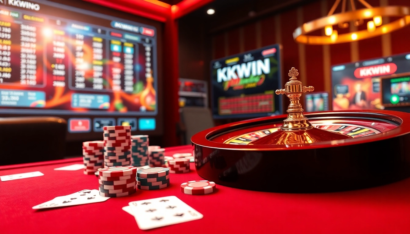 Engaging KKWIN online casino scene showcasing luxury poker details and vibrant action.