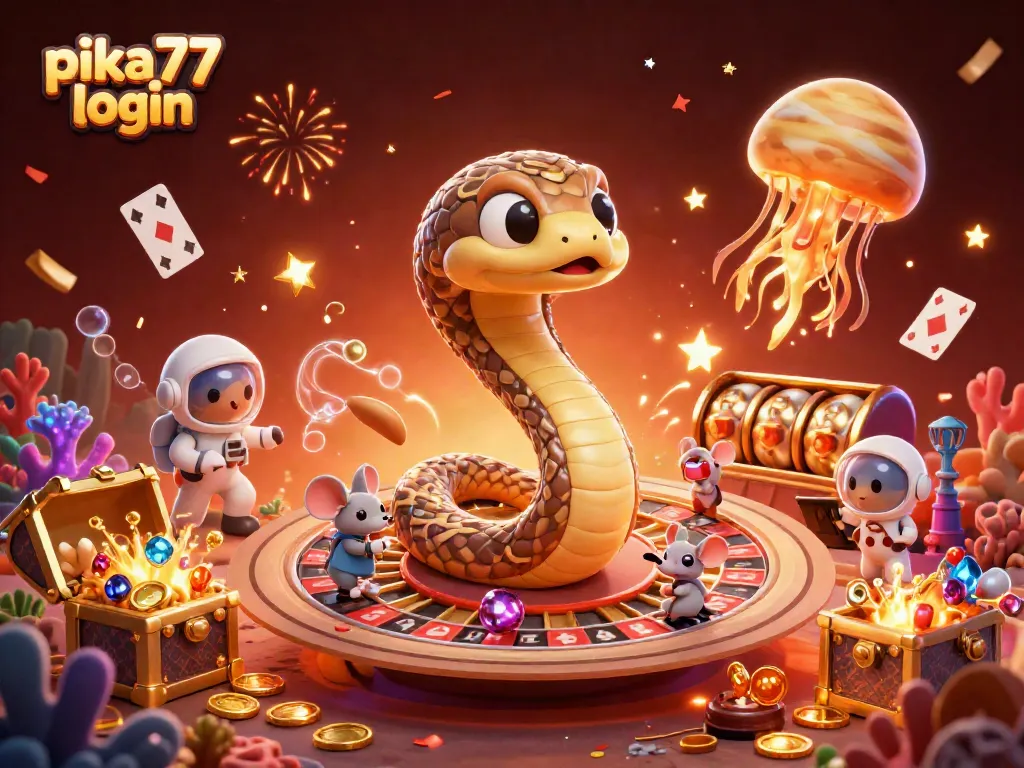 Join the fun with pika77 login, where exciting bets take place in a vibrant 3D online casino scene.