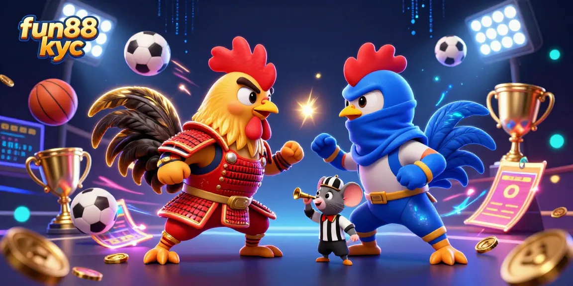 Cược cùng fun88 kyc với trò chơi gà chọi 3D hấp dẫn và kèo cược thể thao đa dạng.