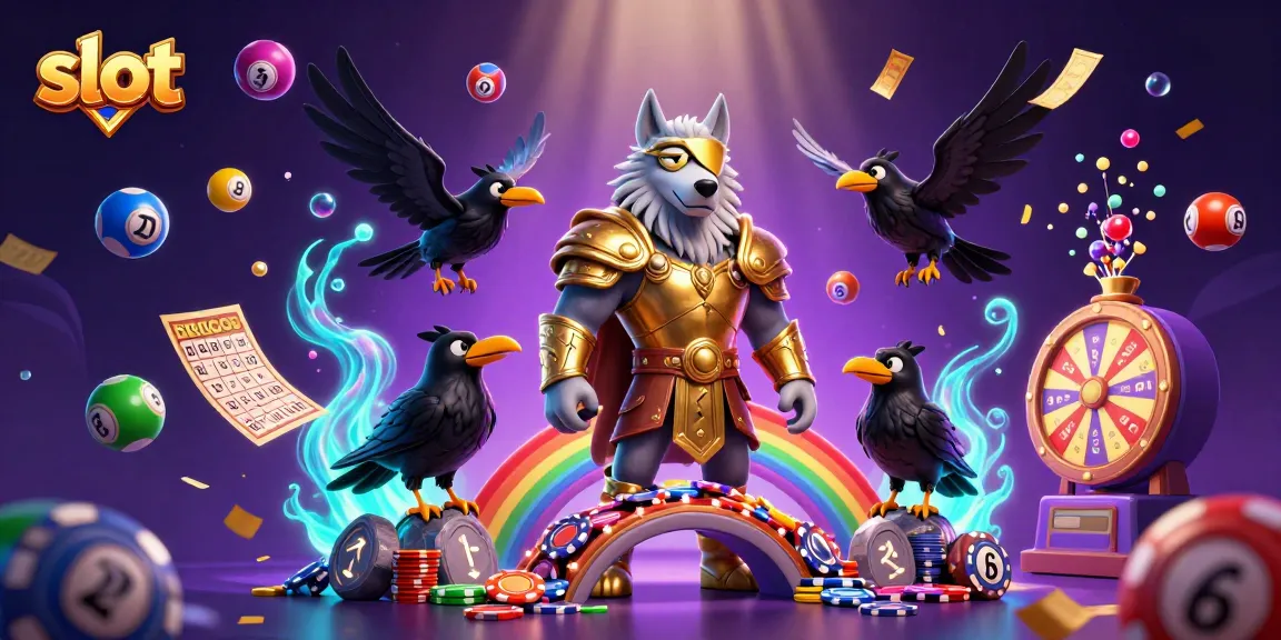 Slot gacor yang menampilkan Odin dan dua gagak di jembatan chip kasino bersinar.