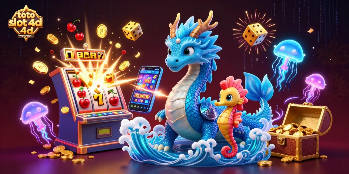 Play exciting toto slot 4d resmi with vibrant characters and jackpot explosions in this colorful casino illustration.