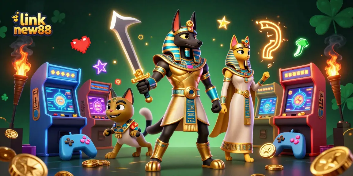 Spin and win with link new88 at this vibrant casino-themed illustration featuring rich 3D elements.