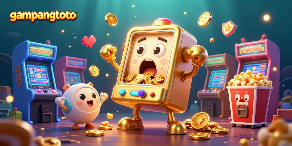 Experience the thrill of gampangtoto with a joyful golden slot machine hitting the jackpot.