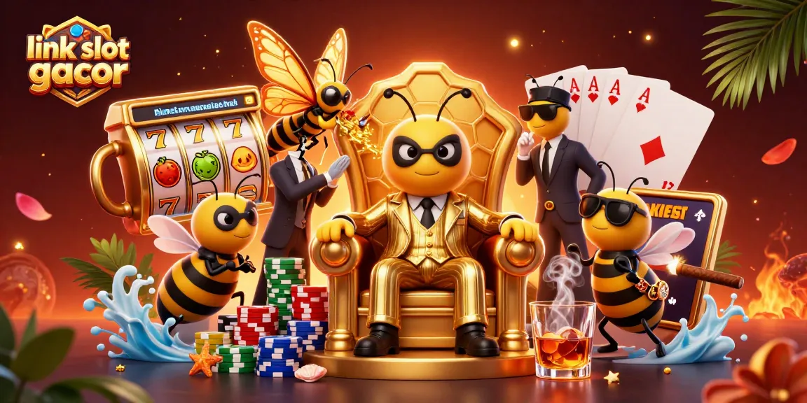 Mengaktifkan link slot gacor dengan karakter kartun 3D dalam ilustrasi kasino yang kaya detail.