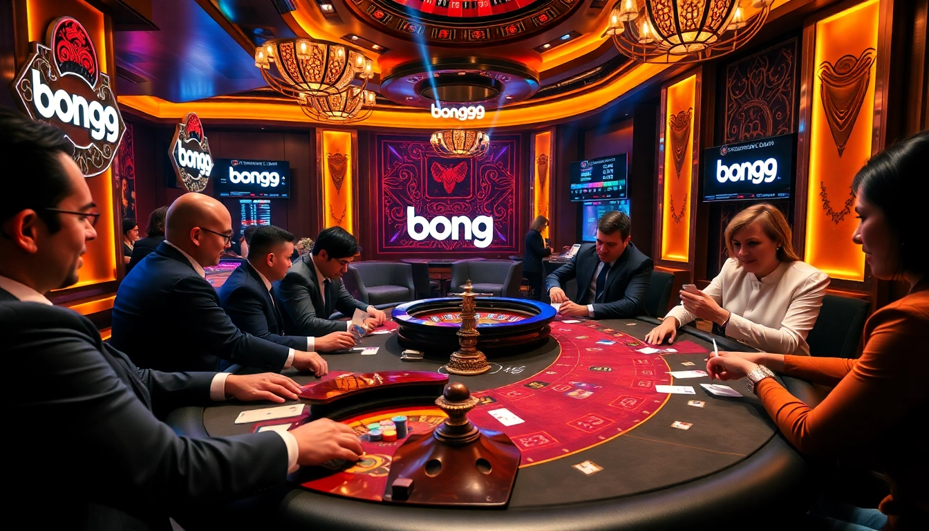 Experience thrilling wins at bong99 with vibrant poker action at a luxurious casino table.