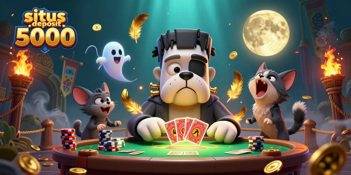 Experience the thrills at situs deposit 5000 with our unique gambling characters at the casino table.