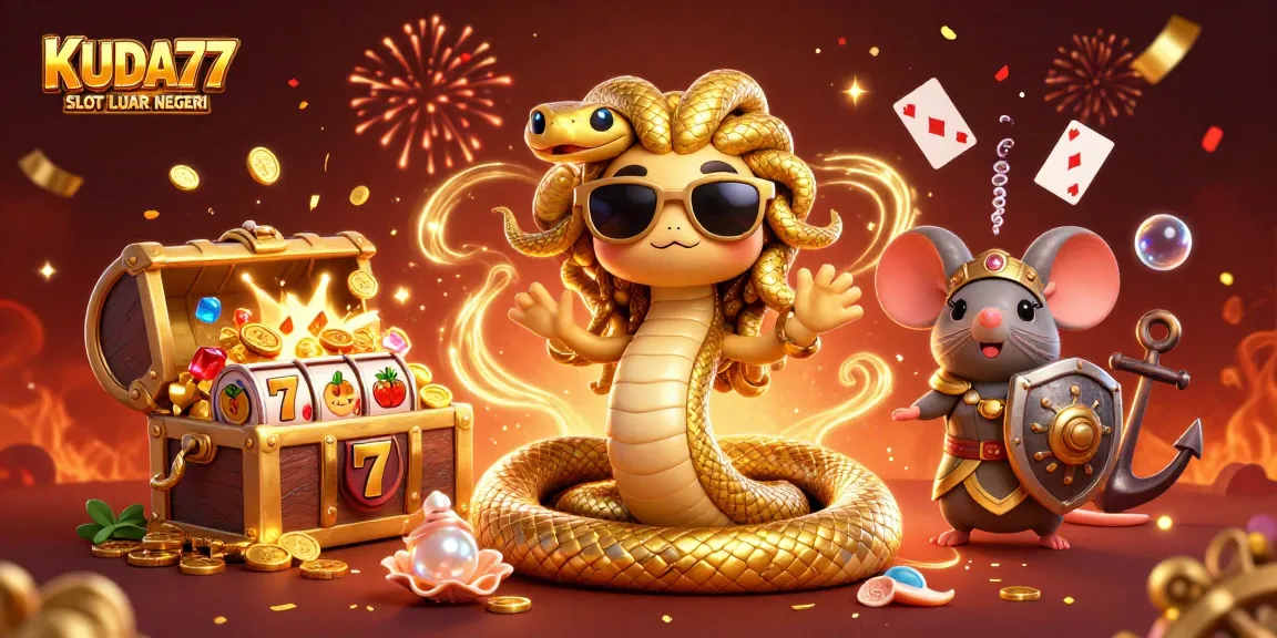 Permainan slot gacor KUDA77 SLOT LUAR NEGERI menampilkan karakter memikat dan elemen kasino yang kaya