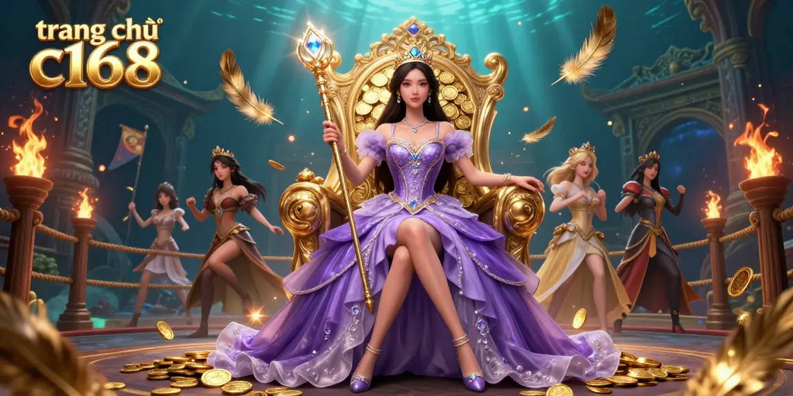 Experience the excitement of trang chủ c168 with a photorealistic princess and casino elements in a dazzling scene.