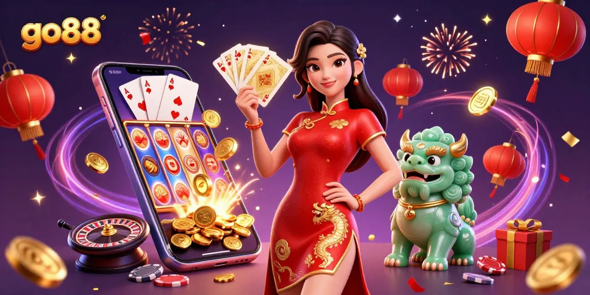 Engage with go88's vibrant gaming atmosphere featuring slots, cards, and golden dynamics.