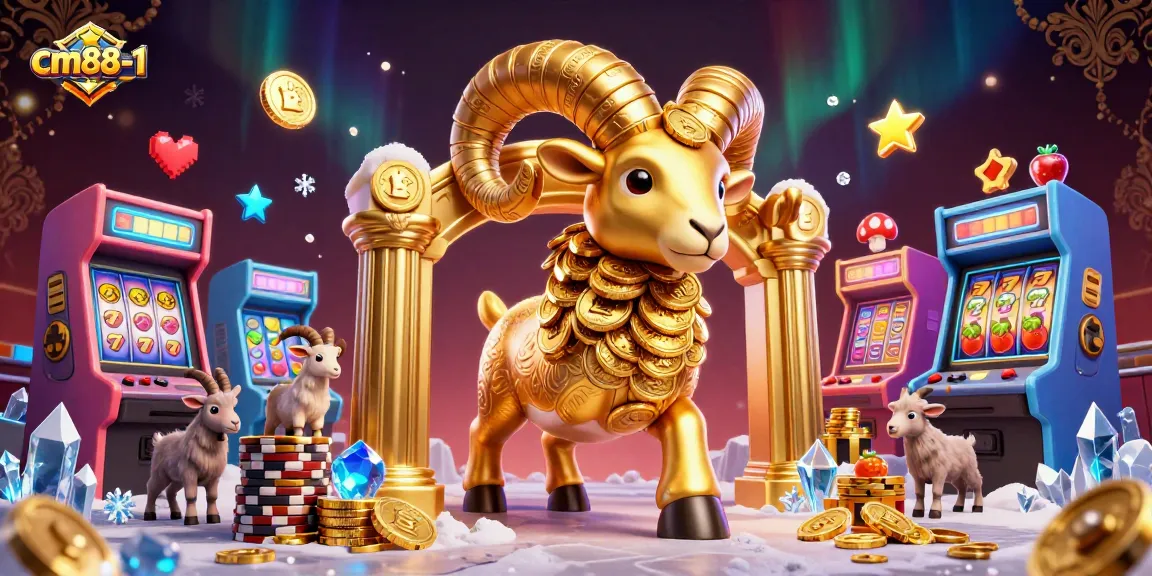 Engage with cm88-1 as a golden ram mascot charges through a vibrant casino scene.